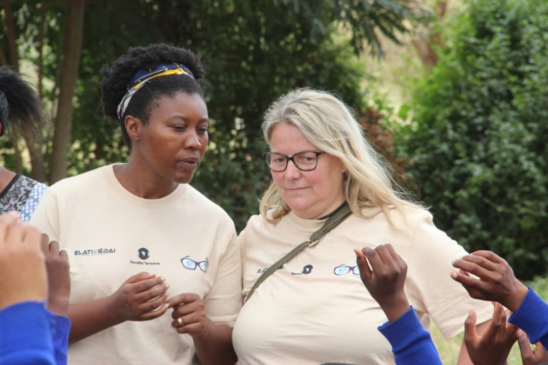 Community member during eye testing program